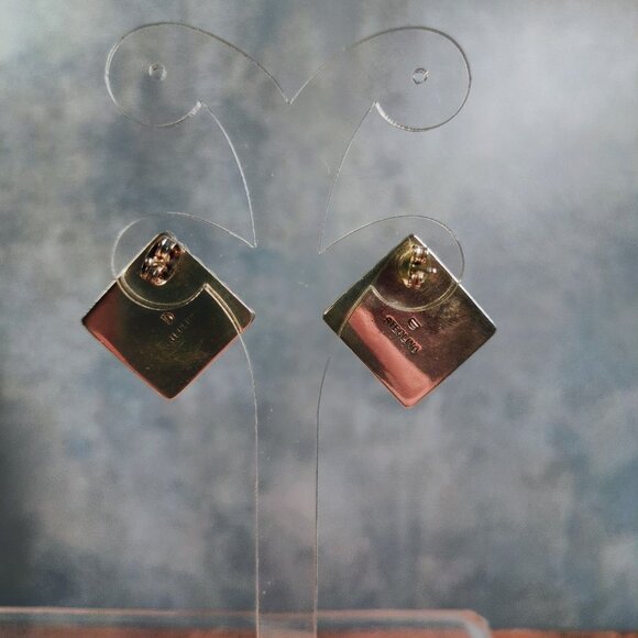 Native American Sterling Silver Denim Lapis Earrings With Ribbed Design - Picture 3 of 11